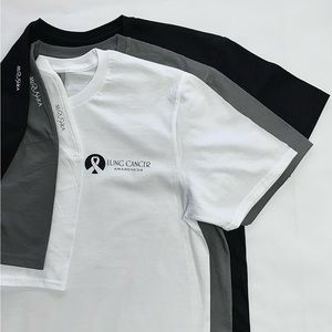 Custom made Men’s lung cancer awareness tshirts. Various sizes and colors.